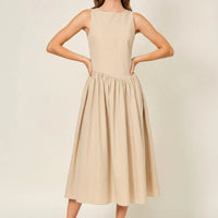 Asymmetrical Waist Detail Midi Dress