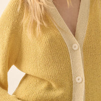 Contrast Trim Cropped Knit Cardigan