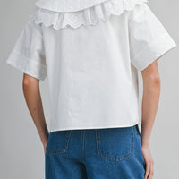 Romantic Eyelet Peter Pan Collar Blouse