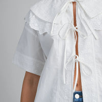 Romantic Eyelet Peter Pan Collar Blouse