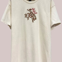 Hold Your Horses Embroidered Oversized T- Shirt