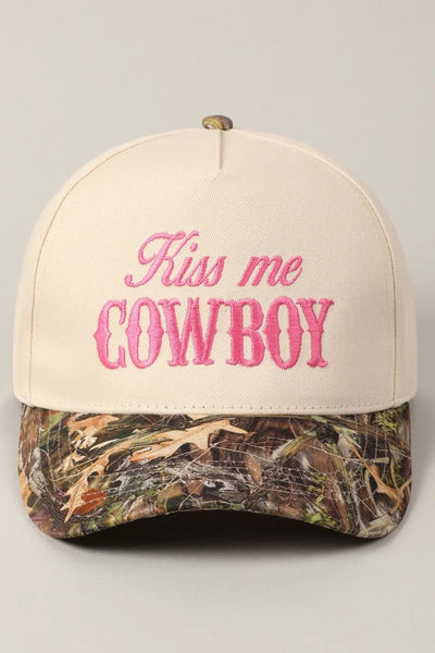 Kiss Me Cowboy Camo Trucker Hat