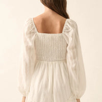 Boho Tie-Front Ruffle Romper
