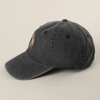 Black Washed Golden Retriever Embroidered Cap