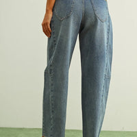 Vintage Wash Denim Barrel Pants