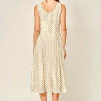 Classic Polka Dot Sleeveless Midi Dress
