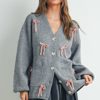Bow Detail Button Down Cardigan