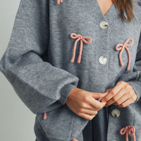 Bow Detail Button Down Cardigan