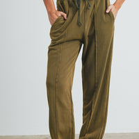 Washed Drawstring Jogger Pants