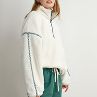Oversized Sherpa Fleece Half Zip Pullover