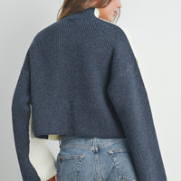 Two Tone Mock Neck Sweater