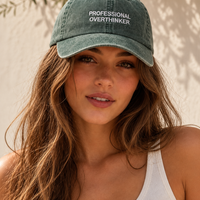 Professional Overthinker Embroidered Vintage Washed Dad Hat
