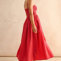 Gingham Smocked Maxi Dress