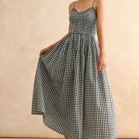 Gingham Smocked Maxi Dress