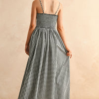 Gingham Smocked Maxi Dress