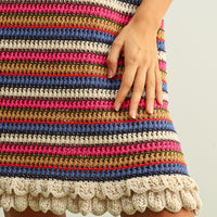 Boho Crochet Knit Mini Dress