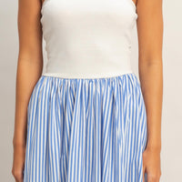 Striped Strapless Contrast Maxi Dress