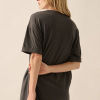 Bow Print Vintage Wash Graphic Tee Dress