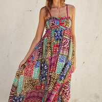 Boho Printed Maxi Flare Dress