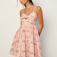 Floral Tie-Front Mini Dress