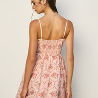 Floral Tie-Front Mini Dress