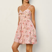 Floral Tie-Front Mini Dress