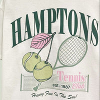 Hamptons Tennis Club Oversized Graphic T-Shirt