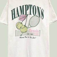 Hamptons Tennis Club Oversized Graphic T-Shirt