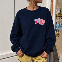 Self Love Club Graphic Oversized Sweatshirt – Navy