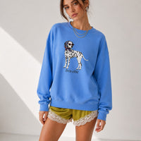 Très Chic Dalmatian Oversized Graphic Sweatshirt