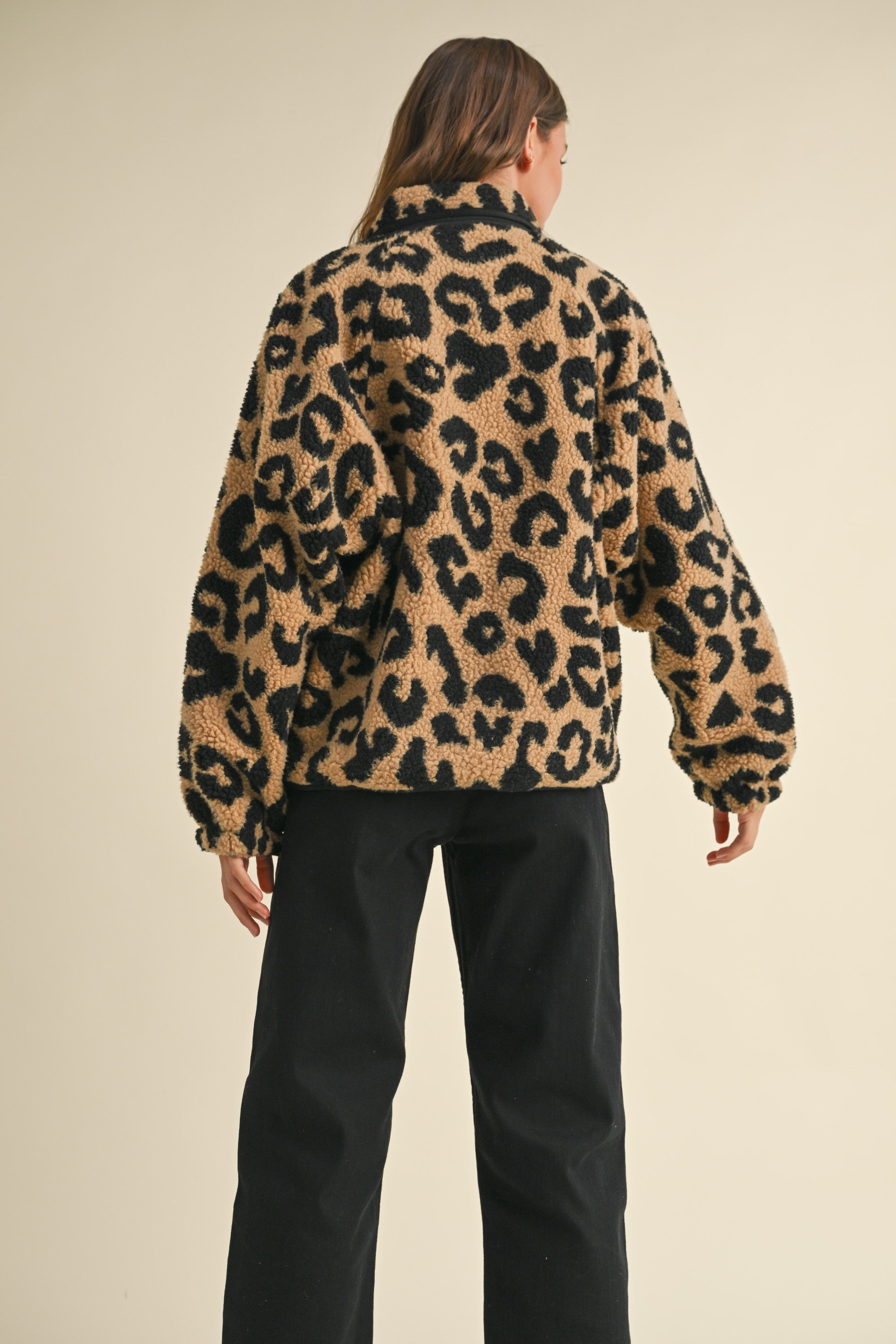 Leopard Sherpa Lightweight Jacket | Evercado