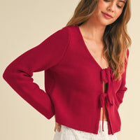 Tie Front Knit Cardigan