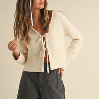 Tie Front Knit Cardigan