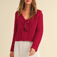 Tie Front Knit Cardigan