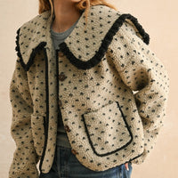 Soft Teddy Jacket with Contrast Collar