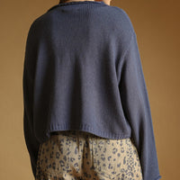 Nightfall knit cardigan, back view on model
