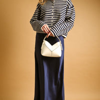 Relaxed Striped Button-Front Knit Cardigan