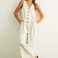 Striped Wide-Leg Jumpsuit