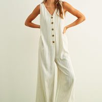 Striped Wide-Leg Jumpsuit