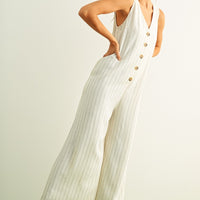Striped Wide-Leg Jumpsuit