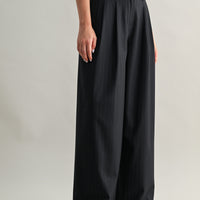 Tailored Pinstripe Wide-Leg Pants