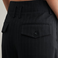 Tailored Pinstripe Wide-Leg Pants