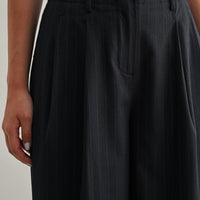 Tailored Pinstripe Wide-Leg Pants