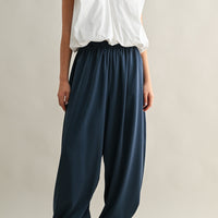 Voluminous Ruffle Sleeve Poplin Top