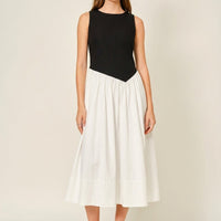 Asymmetrical Waist Detail Midi Dress