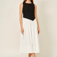 Asymmetrical Waist Detail Midi Dress