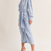 Elegant Shirt Midi Dress