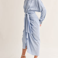 Elegant Shirt Midi Dress