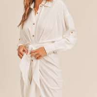 Elegant Shirt Midi Dress