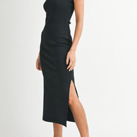 Ribbed Basic Bodycon Midi Dress